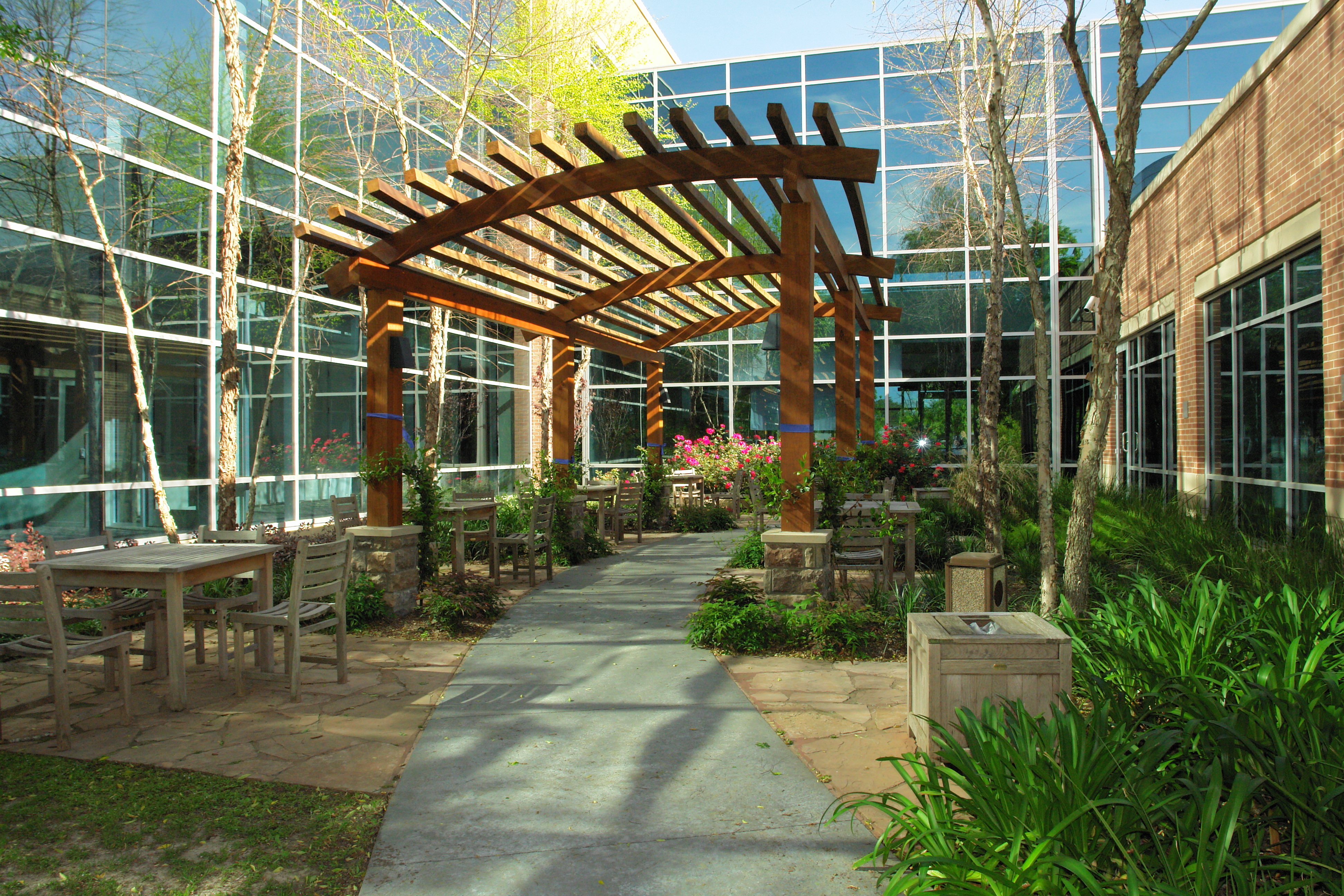 Arbor behind lobby