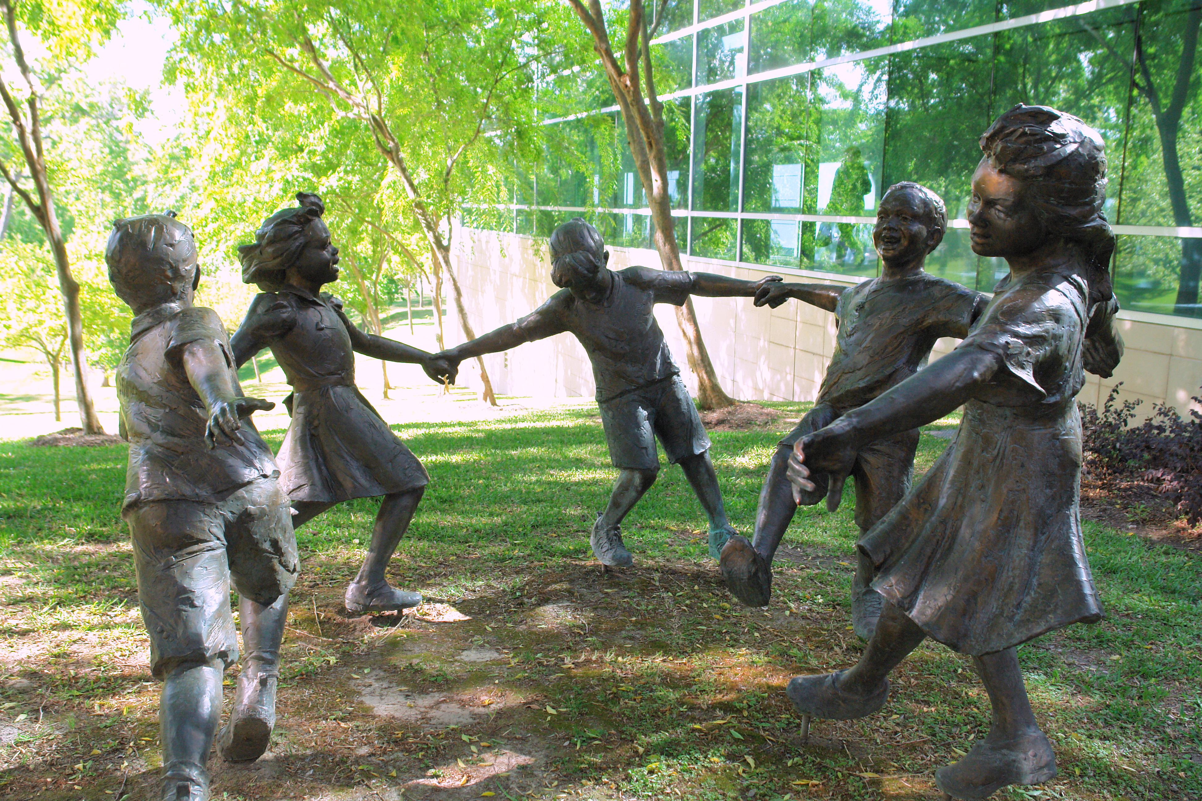 Circle of friends statue by arbor